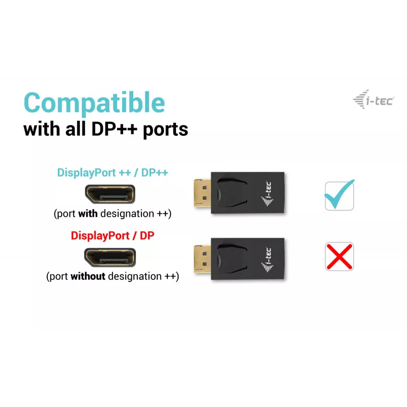 i-tec pasīvais DisplayPort–HDMI adapteris (līdz 4K/30Hz)