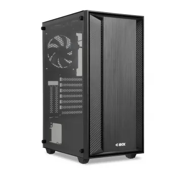 PC korpuss IBOX CETUS 906 Midi Tower Melns — ATX/mATX, 460×210×350 mm, 29 cm GPU, 7 diskdziņi, RGB ventilatori