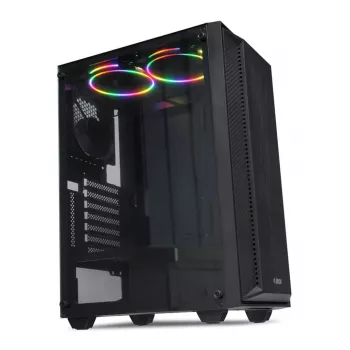 PC korpuss IBOX CETUS 906 Midi Tower Melns — ATX/mATX, 460×210×350 mm, 29 cm GPU, 7 diskdziņi, RGB ventilatori