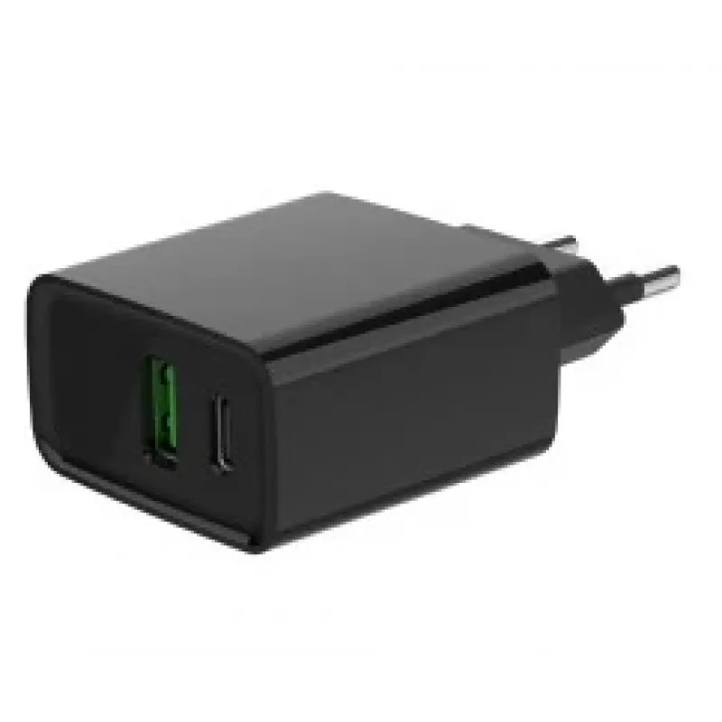 GEMBIRD USB ātrais lādētājs - A un C tipa 2 porti 20W - Melns