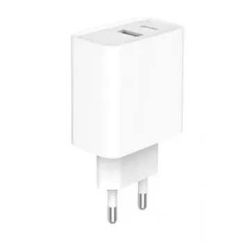 GEMBIRD USB ātrais lādētājs - 2 porti (Type A un C) 20W - Balts