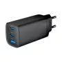 GEMBIRD USB ātrais lādētājs - Type A & C 3 Porti 65W, QC 3.0 & PowerDelivery, GaN - Melns