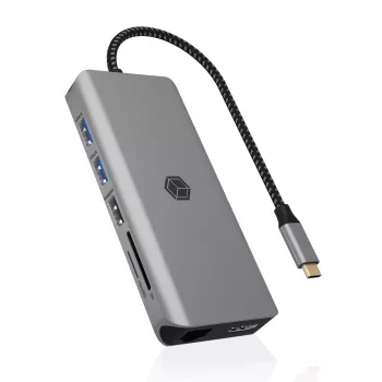 ICY BOX IB-DK4061-CPD vadu USB 3.2 Gen 1 Type-C dokstacija, pelēka
