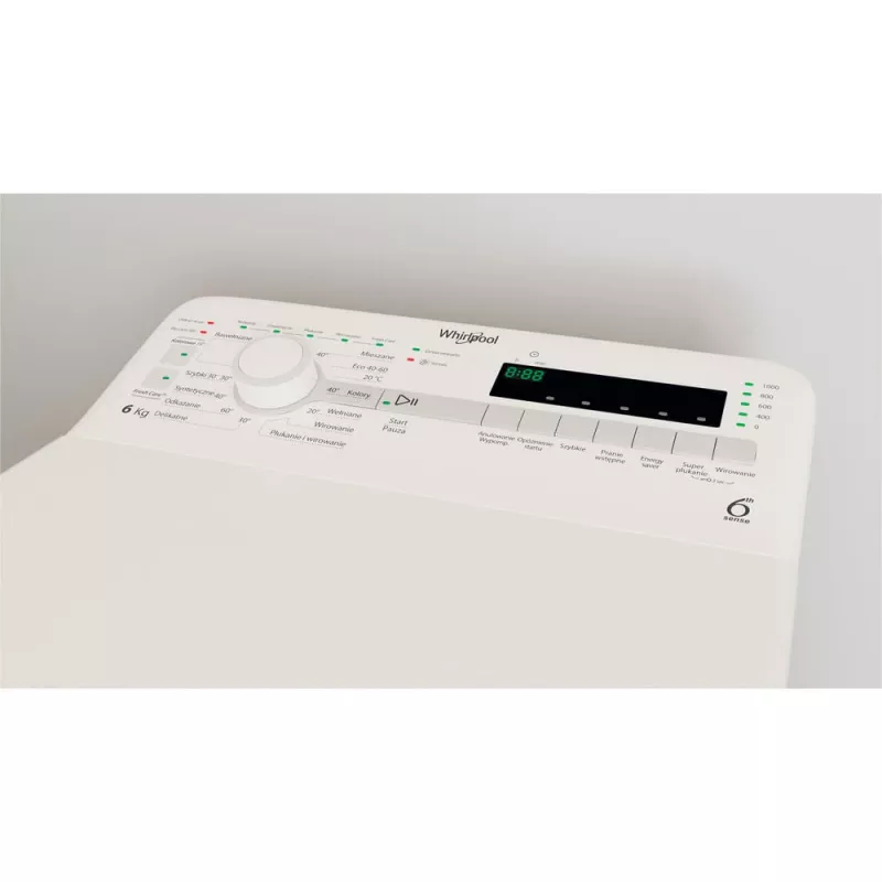 Whirlpool NTDLR 6040S PL/N veļas mazgājamā mašīna, augšējā ielāde, 6 kg, 951 apgr./min, balta