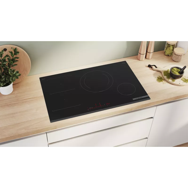 Bosch Serie 6 PVS831HB1E indukcijas plīts virsma, melna, iebūvējama, 80 cm, 4 zonas