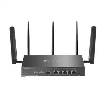 TP-Link Omada 4G+ Cat6 AX3000 Gigabit VPN maršrutētājs, Wi-Fi 6, divu joslu, melns, darbvirsmas/staba