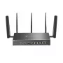TP-Link Omada 4G+ Cat6 AX3000 Gigabit VPN maršrutētājs, Wi-Fi 6, divu joslu, melns, darbvirsmas/staba