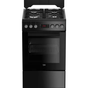 Beko FSE52321DBD brīvstāvoša plīts, gāzes virsma + elektriskā cepeškrāsns, melna