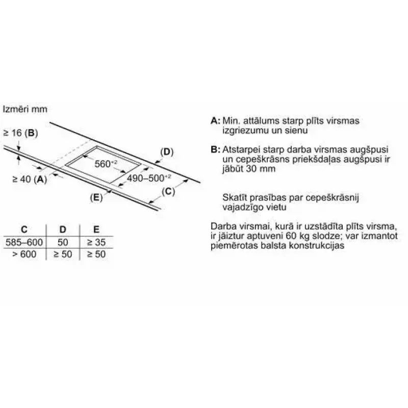 Bosch Serie 6 PIE631HB1E iebūvējamā indukcijas plīts virsma melna 60 cm 4 zonas