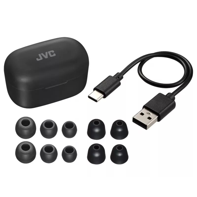 JVC HA-A25T Bezvadu austiņas True Wireless Stereo (TWS) Iekšauss Zvanu/Mūzikas Bluetooth Melnas