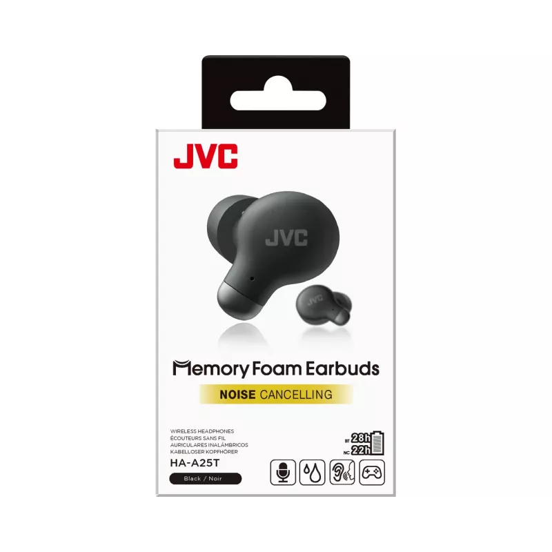 JVC HA-A25T Bezvadu austiņas True Wireless Stereo (TWS) Iekšauss Zvanu/Mūzikas Bluetooth Melnas