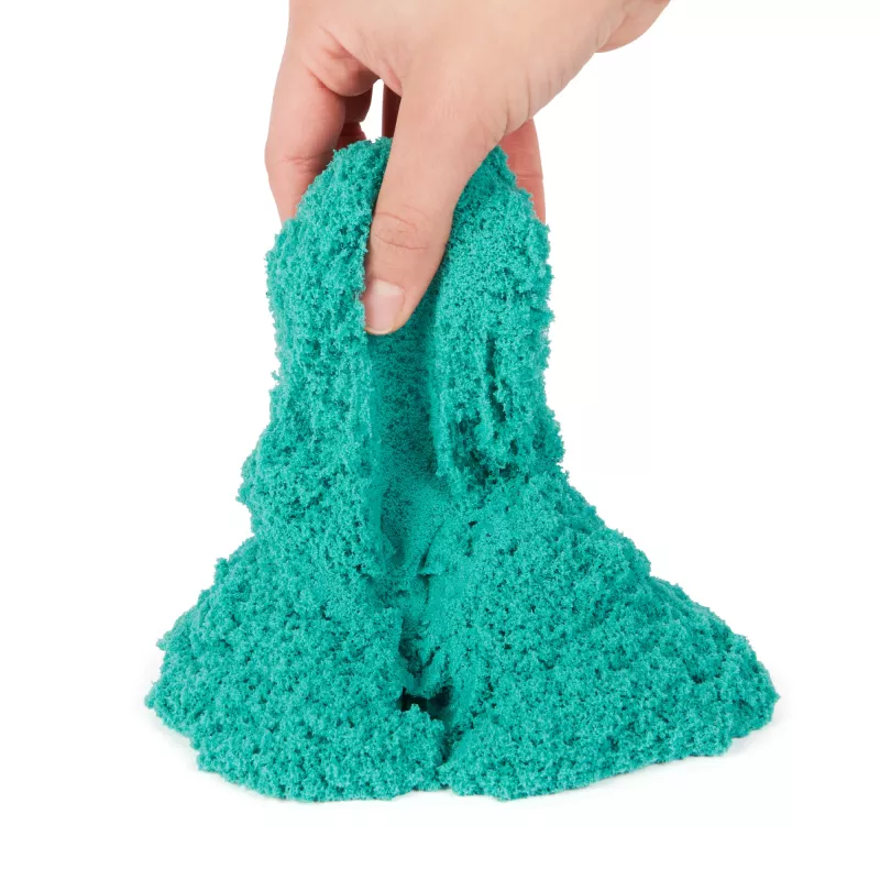 Kinetic Sand Castle Case ar 1 lb tirkīza smiltīm, uzglabāšanas konteiners, sensorā rotaļlieta bērniem no 3 gadu vecuma
