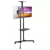Techly ICA-TR216T mobilais TV statīvs uz ritenīšiem 37–70 collu (līdz 177,8 cm) ekrāniem, līdz 50 kg, 2 plaukti, melns