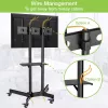 Techly ICA-TR216T mobilais TV statīvs uz ritenīšiem 37–70 collu (līdz 177,8 cm) ekrāniem, līdz 50 kg, 2 plaukti, melns