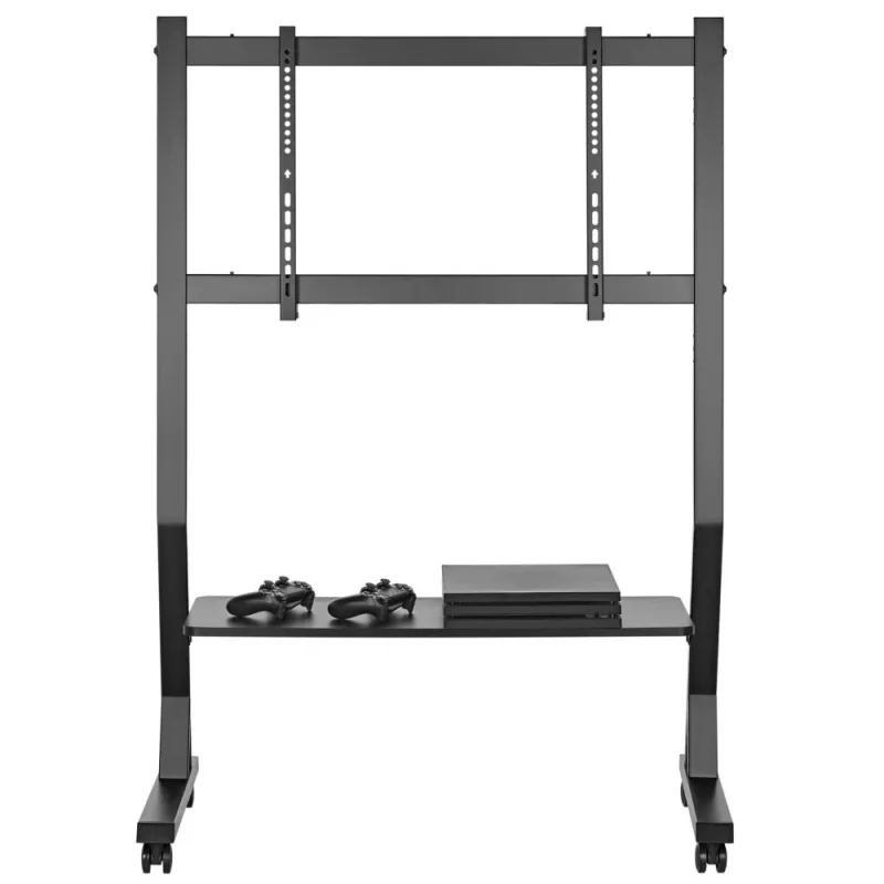 Grīdas statīvs TECHLY 366983 45–90 collu TV, melns, tērauds, augstums 1026–1126 mm, max VESA 800x400, slodze 60 kg