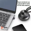 HP Poly Voyager 4320 USB-C Bezvadu Austiņas + BT700 dongle, Birojs/Zvanu centrs, Melna