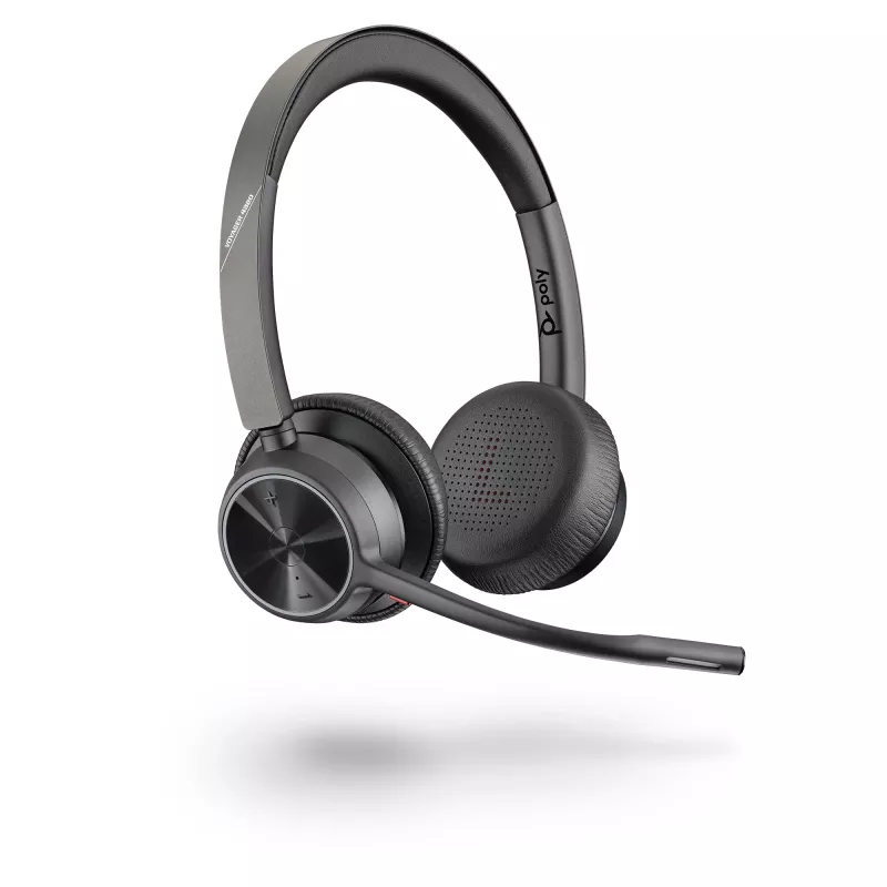 HP Poly Voyager 4320 USB-C Bezvadu Austiņas + BT700 dongle, Birojs/Zvanu centrs, Melna