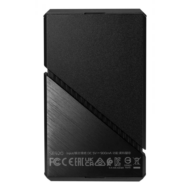 ADATA SE920 4 TB ārējais SSD USB4 Gen 3x2 melns