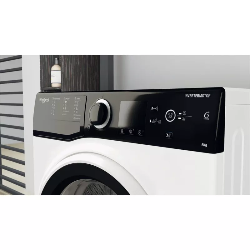 Whirlpool WRBSS 6249 S EU veļas mazgājamā mašīna, priekšpuses ielāde, 6 kg, 1200 RPM, balta