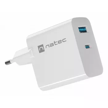 NATEC NUC-2142 RIBERA GaN 45 W lādētājs, balts