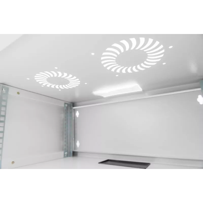 DIGITUS 4U sienas montāžas skapis - SOHO neizjaukts 241x540x400mm pilna stikla priekšējās durvis pelēks