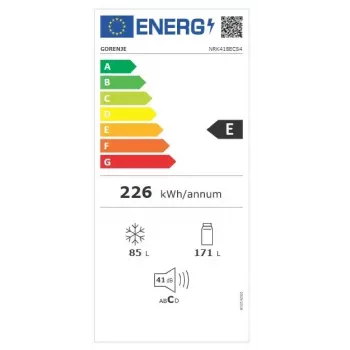 Brīvstāvošs ledusskapis ar saldētavu Gorenje NRK 418 ECS4 — 256 L, No Frost, 41 dB, E klase