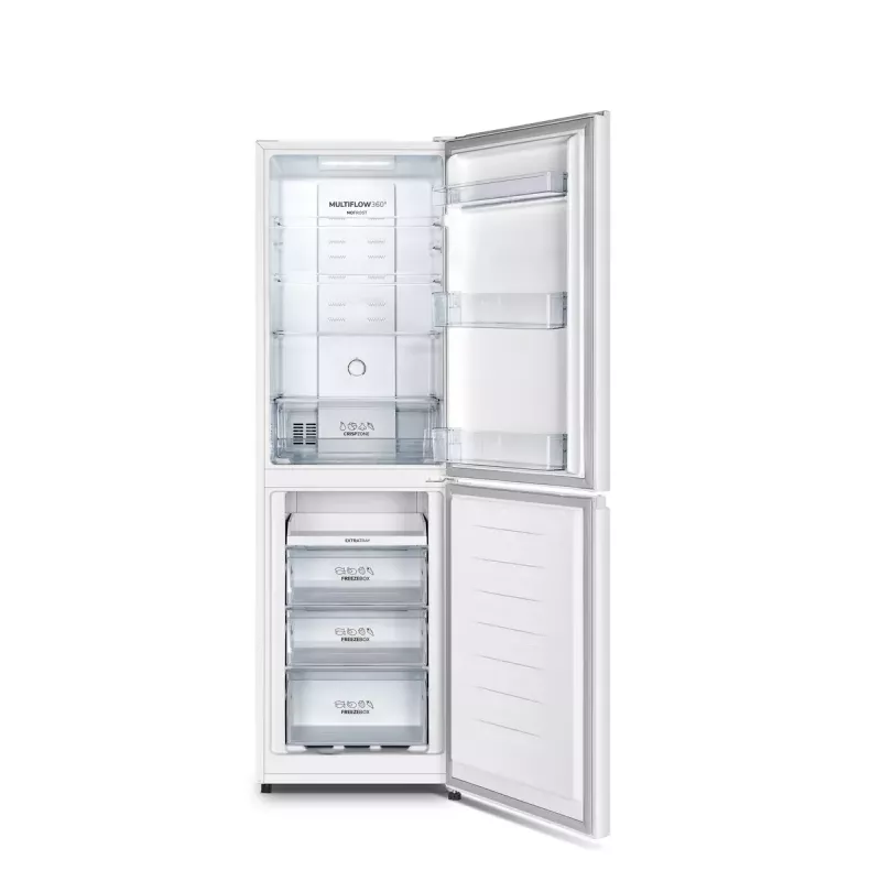 Brīvi stāvošs ledusskapis Gorenje NRK418ECW4 — 256 L kopējā ietilpība, 171 L ledusskapis, 85 L saldētava, No Frost, Multi-Airflow, balts