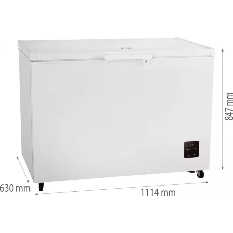 Saldētava lāde Gorenje FH30EAW — 297 L neto, energoklase E, brīvi stāvoša, displejs, balta