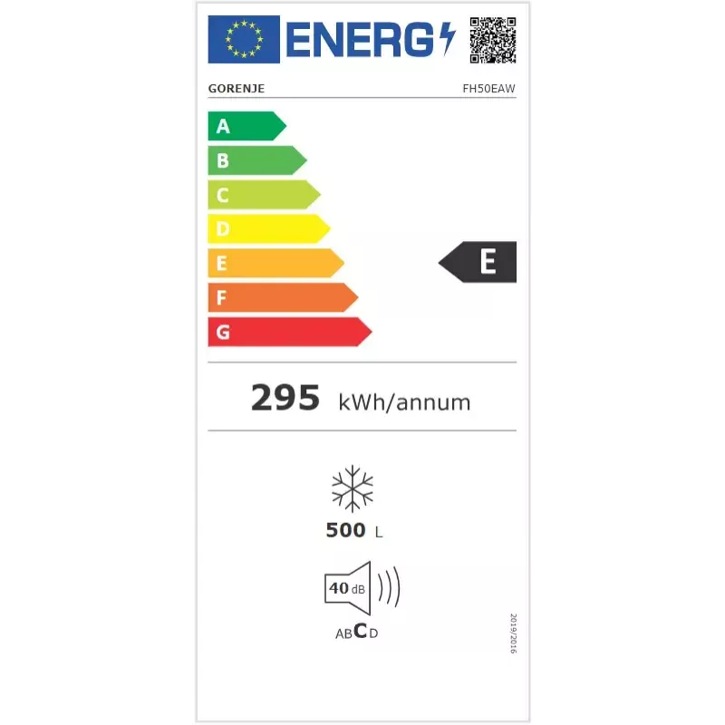 Saldētava lāde Gorenje FH50EAW — 500 L, brīvi stāvoša, 84.7 cm augstums, energoklase E, balta