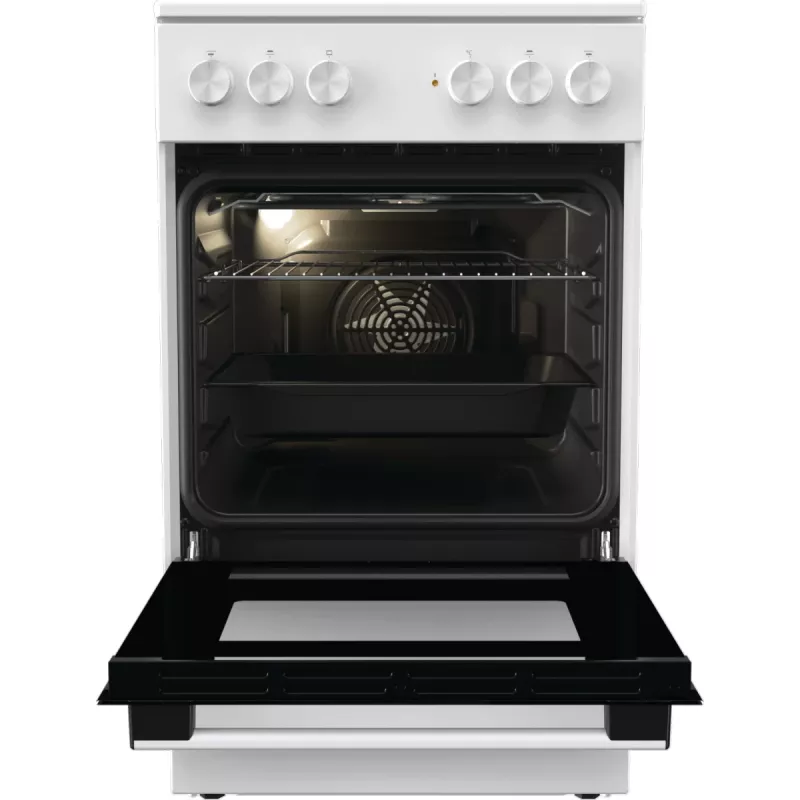 Gorenje GEC5A41WG Brīvi stāvoša plīts ar elektrisko cepeškrāsni un keramikas virsmu, balta