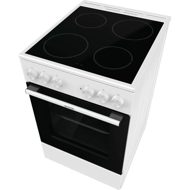 Gorenje GEC5A41WG Brīvi stāvoša plīts ar elektrisko cepeškrāsni un keramikas virsmu, balta