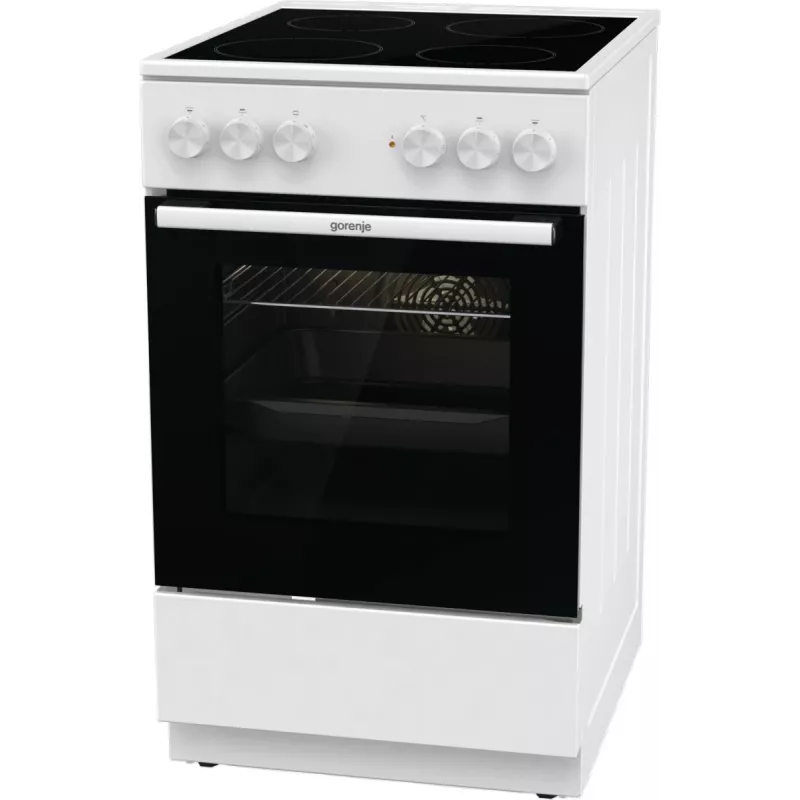 Gorenje GEC5A41WG Brīvi stāvoša plīts ar elektrisko cepeškrāsni un keramikas virsmu, balta