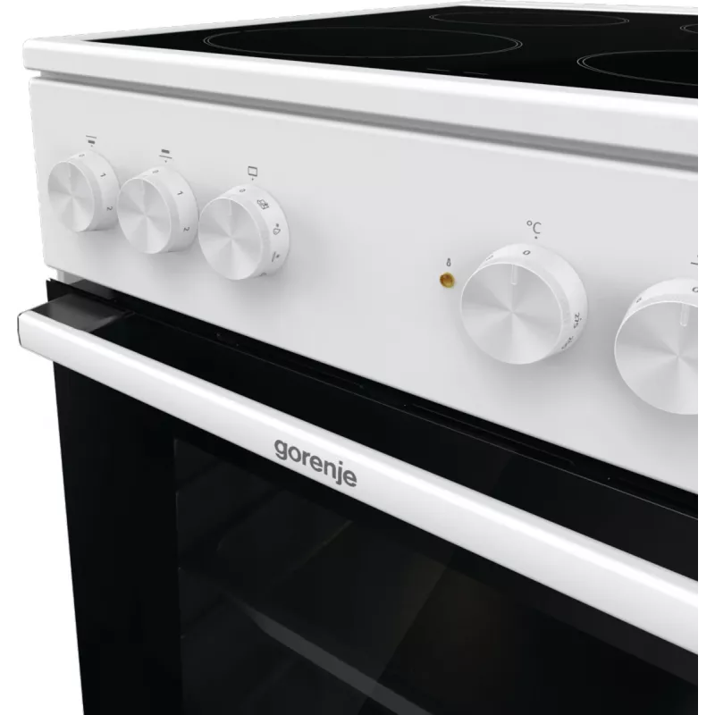 Gorenje GEC5A41WG Brīvi stāvoša plīts ar elektrisko cepeškrāsni un keramikas virsmu, balta