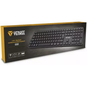 Bezvadu tastatūra YENKEE YKB 2050 EGO 2.4G Bluetooth — kompakts izkārtojums, divrežīmu bezvadu