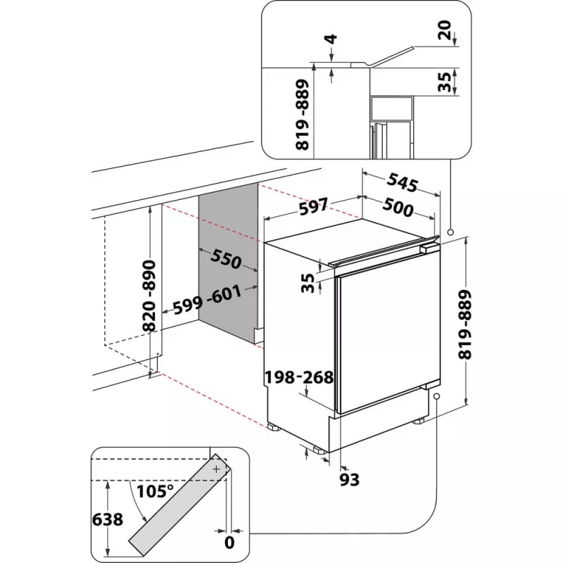 Whirlpool WBUFZ011 Brīvstāvošs saldētājs zem letes 91 L