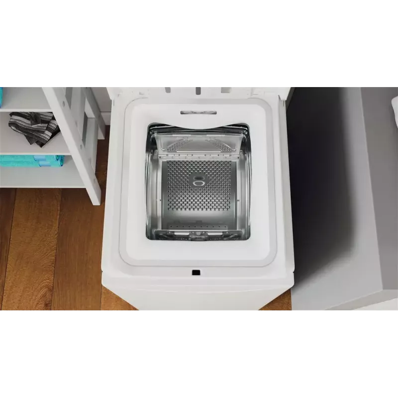 Veļas mazgājamā mašīna ar augšējo ielādi Indesit BTW L60400 EE/N — 6 kg, 1000 apgr./min, 400×600×900 mm, balta