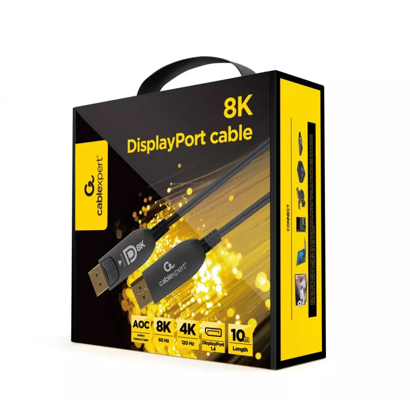 DisplayPort kabelis Gembird CC-DP8K-AOC-30M 30m Melns