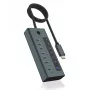 ICY BOX IB-HUB1457-C31 USB 3.2 Gen 1 Type-C 7 portu USB-C centrmezgls ar 20 W uzlādi un displeju, zils/pelēks
