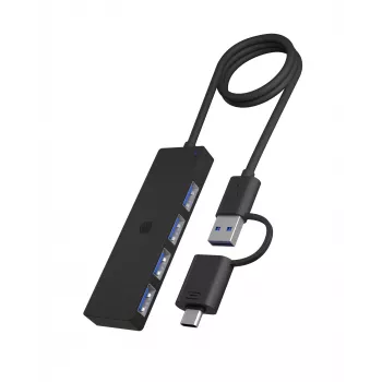 ICY BOX IB-HUB1424-C3 USB 3.2 Gen 1 Type-A + Type-C 5000 Mbit/s Melns
