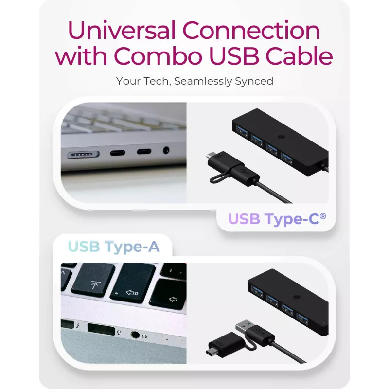 ICY BOX IB-HUB1424-C3 USB 3.2 Gen 1 Type-A + Type-C 5000 Mbit/s Melns
