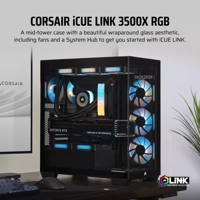 CORSAIR PC korpuss - iCUE Link 3500X RGB Mid-Tower