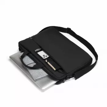 DICOTA Slim Case One - 10-12.5 collu piezīmjdatora maciņš - Melns / 300d pārstrādāts PET poliesters