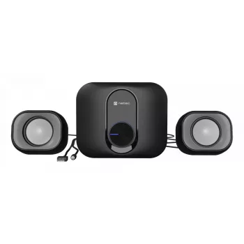 Mājas audio mini sistēma NATEC NGL-2111 — 3 W RMS, 2 skaļruņi, 3,5 mm ieeja, 7,62 cm zemfrekvences skaļrunis, melna