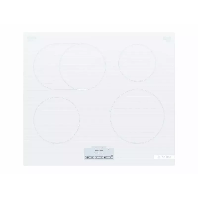 Indukcijas plīts virsma Bosch Serie 6 PIF612BB1E, 4 zonu iebūvējamā, 60 cm, balta, skārienvadība