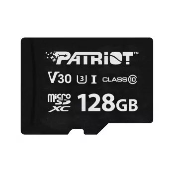 PATRIOT VX Series 128 GB MicroSDXC atmiņas karte UHS-I U3 V30 Class 10 — lasīšana 90 MB/s, rakstīšana 80 MB/s