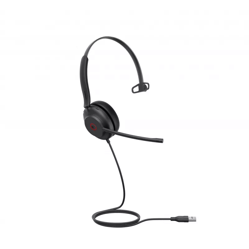 Yealink UH35 Mono Teams USB-A austiņas, vadu, 20–20000 Hz, birojam/zvanu centram, 96.5 g, melnas