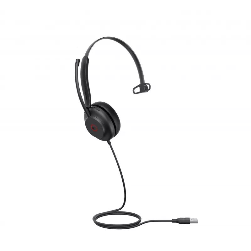 Yealink UH35 Mono Teams USB-A austiņas, vadu, 20–20000 Hz, birojam/zvanu centram, 96.5 g, melnas