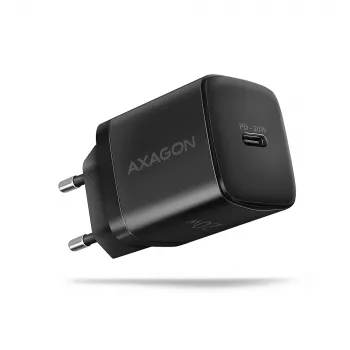 Sienas lādētājs Axagon ACU-PD20 1x QC3.0/AFC/FCP/PD Type-C 20W Melns