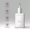 Axagon ACU-PD20W sienas lādētājs 1x QC3.0/AFC/FCP/PD type-C 20W balts