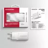 Axagon ACU-PD20W sienas lādētājs 1x QC3.0/AFC/FCP/PD type-C 20W balts